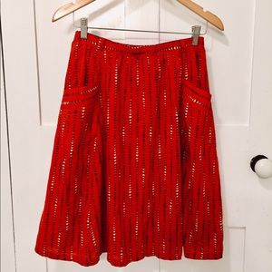 Forever 21 Dark Orange Rust Pattern Pocket Skirt
